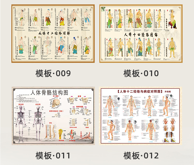 。中医艾灸针灸人体穴位图人体经络穴位图大挂图经络图高清家用全
